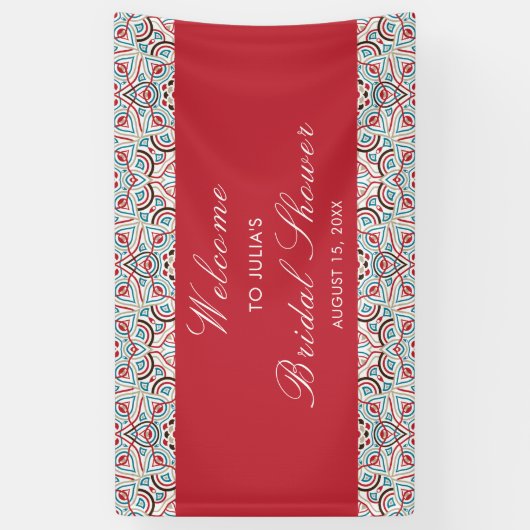 Geometrisch Sparkles Koper Metallic Vrijgezellenfe Spandoek (Verticaal)