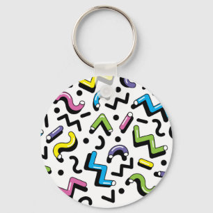 Geometrisch spel: Doodle Shapes Patroon Sleutelhanger