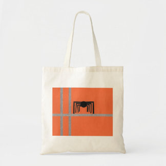 Geometrisch Spinazieontwerp Zwart en Oranje Tote Bag