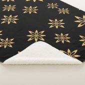 Geometrisch sterachtig bloemblad herhalend patroon sherpa deken (3/4)