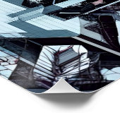 Geometrisch Tech Grid: Cybernetische Blauwdruk MK- Perfect Poster (Hoek)