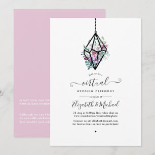 Geometrisch Terrarium Pastel Bloem Virtuele Bruilo Kaart