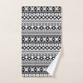 Geometrisch vectorpatroon zwart-wit Aztec Bad Handdoek (Handdoek)