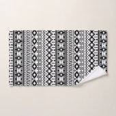 Geometrisch vectorpatroon zwart-wit Aztec Bad Handdoek (Handdoek)