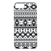 Geometrisch vectorpatroon zwart-wit Aztec Case-Mate iPhone Case (Achterkant)