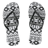 Geometrisch vectorpatroon zwart-wit Aztec Teenslippers (Voetbed)
