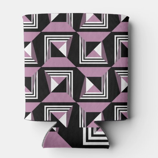 Geometrisch vierkant patroon, naadloos ontwerp. blikjeskoeler (Achterkant)