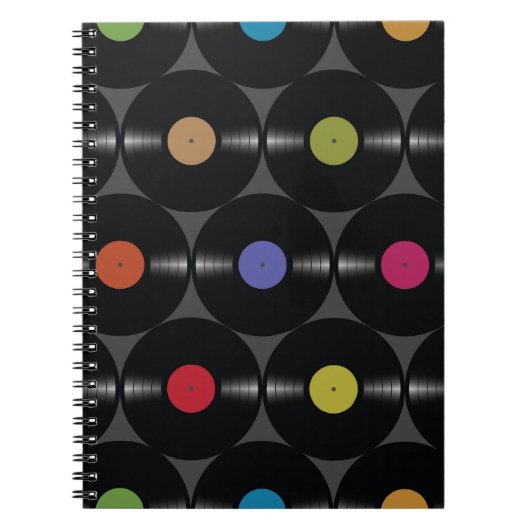 Geometrisch Vinyl: Eenvoudige naadloze achtergrond Notitieboek (Voorkant)