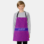 Geometrisch Violet Roze Minimaal Patroon Schort (Gedragen)