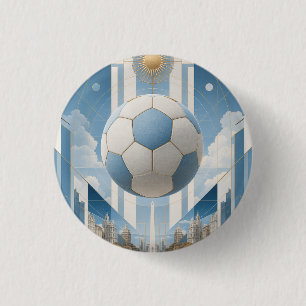 Geometrisch Voetbalstad Landschap-Argentinië Ronde Button 3,2 Cm