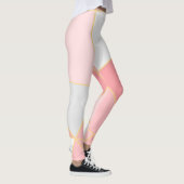 Geometrisch vormpatroon in roze wit en goud leggings (Rechts)