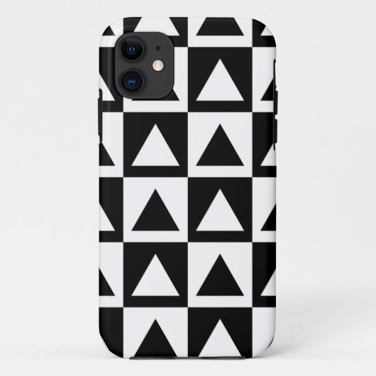 Geometrisch vormpatroon in zwarte en witte driehoe Case-Mate iPhone case (Achterkant)