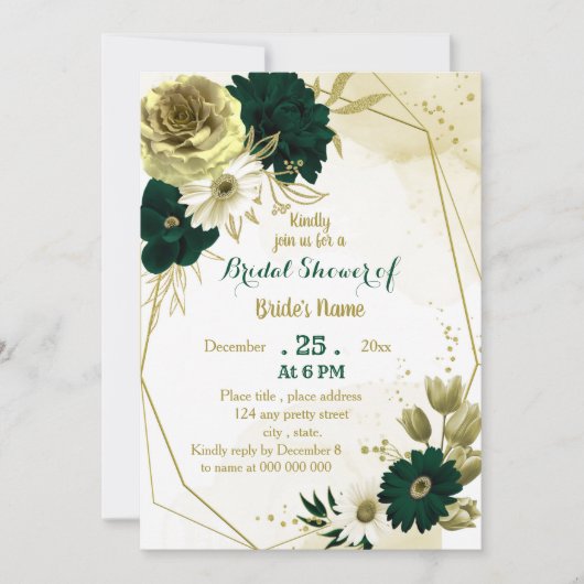 Geometrisch vrijgezellenfeest van smaragdgroen ivo kaart (Voorkant)