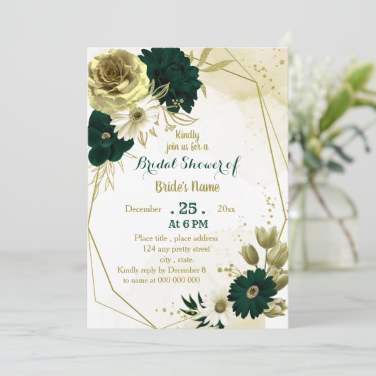 Geometrisch vrijgezellenfeest van smaragdgroen ivo kaart (Staand voorkant)