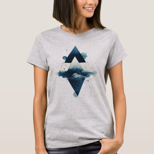 Geometrisch waterelement T-shirt (Voorkant)