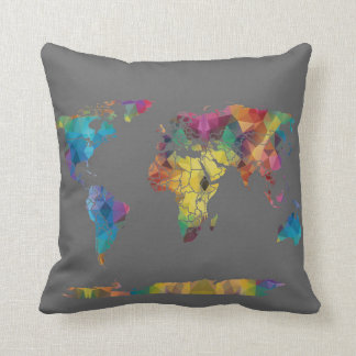 geometrisch Wereldkaart kussen