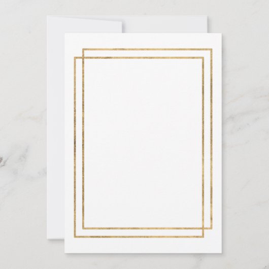 Geometrisch wit goud roze bloemen Save The Date Kaart (Achterkant)