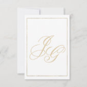 Geometrisch witgouden monogram Save The Date (Achterkant)