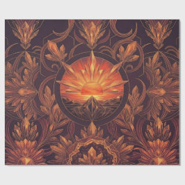 Geometrisch zonsondergangspatroon 2024 cadeaupapier