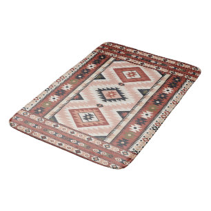 Geometrisch Zuidwesters Stam Kilim in Terracotta Badmat