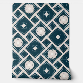 Geometrisch zwart en crèmemodern Tegel Behang