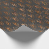 Geometrisch zwart en koper cadeaupapier (Hoek)