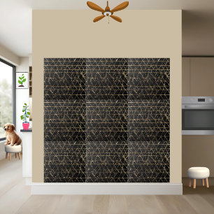 Geometrisch zwart goud glitter unieke moderne luxe tegeltje