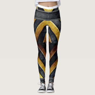 geometrisch zwart-goudpatroon leggings