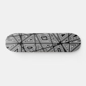 Geometrisch - Zwart op Hout Skateboard (Horizontaal)