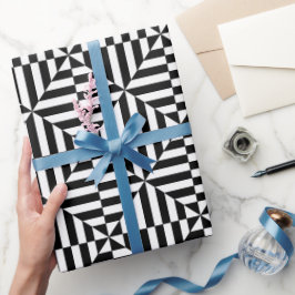 Geometrisch zwart-wit patroon cadeaupapier