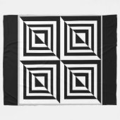 Geometrisch zwart-wit patroon fleece deken (Voorkant (Horizontaal))
