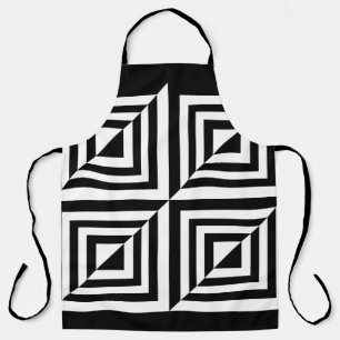 Geometrisch zwart-wit patroon schort