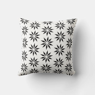 Geometrisch Zwart-wit Star-patroon Kussen