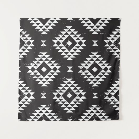 Geometrisch: Zwart-wit Tribal. Wandkleed (Voorkant)