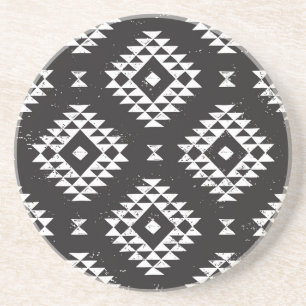 Geometrisch: Zwart-wit Tribal. Zandsteen Onderzetter