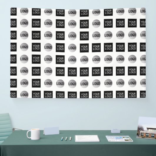 Geometrische 2 Logo Patroon Ontwerp Spandoek (Beurs)