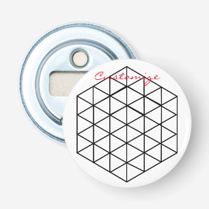 Geometrische 3-D Cube Thunder_Cove Button Flesopener