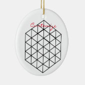 Geometrische 3-D Cube Thunder_Cove Keramisch Ornament (Rechts)