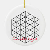 Geometrische 3-D Cube Thunder_Cove Keramisch Ornament (Achterkant)