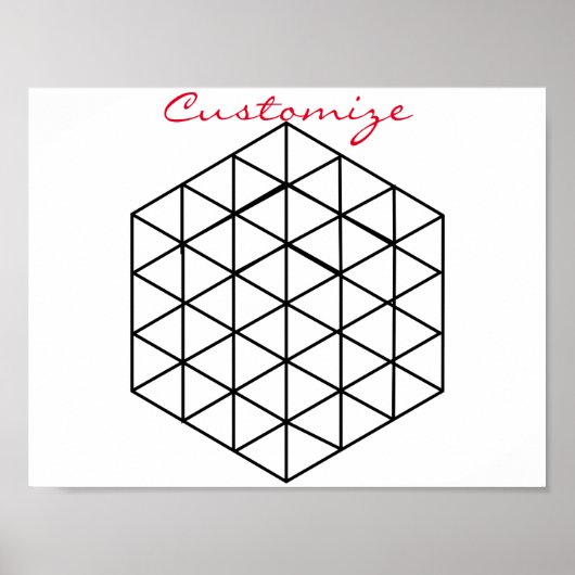 Geometrische 3-D Cube Thunder_Cove Poster (Voorkant)