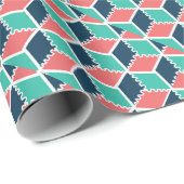 Geometrische 3D Kubus Patroon Wrapping Paper - Mod Cadeaupapier (Rol Hoek)