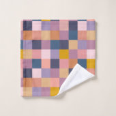 Geometrische aarde van het kleurenbord Paars Bad Handdoek (Wasdoekje)