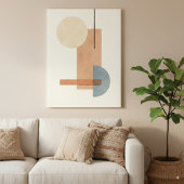 Geometrische aardetoon Abstracte kunst Canvas Prin