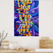 Geometrische Abstract - Rainboogvibes - samenstell Poster (Keuken)