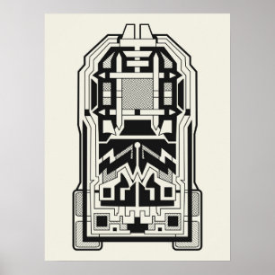 Geometrische Abstracte Architectuur Kunst in Cream Poster