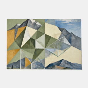 Geometrische Abstracte Berglandschap Deurmat