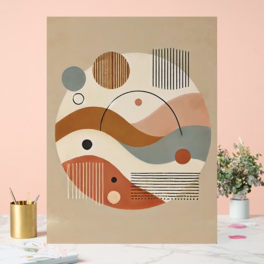 Geometrische Abstracte Boho Art Print Acryl Bord (Huwelijk)
