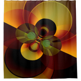 Geometrische Abstracte cirkels Bruin en Goud Douchegordijn
