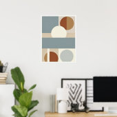 Geometrische Abstracte cirkels en lijnen muurkunst Poster (Thuiskantoor)