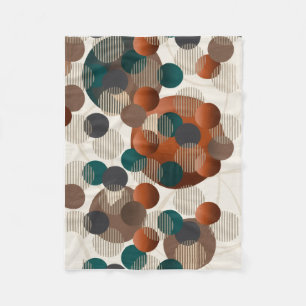 Geometrische Abstracte Cirkels Modern Bruin En Bla Fleece Deken